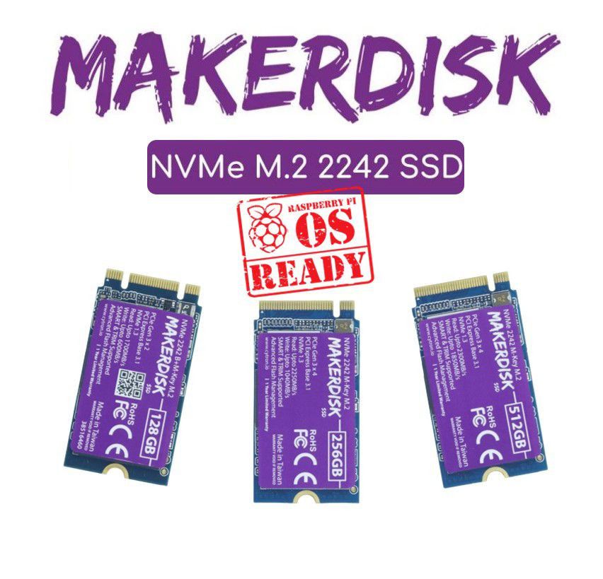 Nvme M Key Makerdisk Ssd Preloaded With Rpi Os