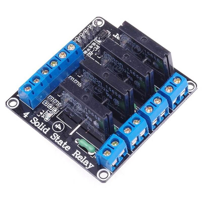 4-Channel 250VAC 30A Solid State Relay Module Board High/Low Level Trigger
