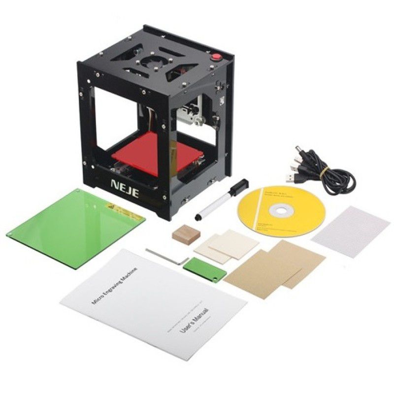 WER Laser Engraver Printer Upgrated Version 1500mW Portable Household Art Craft DIY Mini Engraving Printing USB Wireless Bluetooth4.0 for iOS/Android/Windows PC with Alloy Shell Frame 