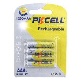 PKCELL NiMH Rechargeable AAA 1200mAh Battery (4 Pcs)