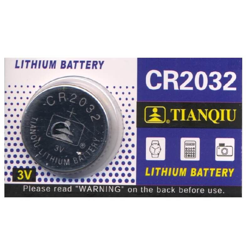 Tianqiu CR2032 3V Lithium Coin Cell Batteries (2 Batteries)