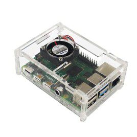 Transparent Acrylic case with Cooling Fan for Raspberry Pi 4 Model B