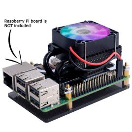 Low Profile ICE Tower Cooling Fan for RPi 4B - Black