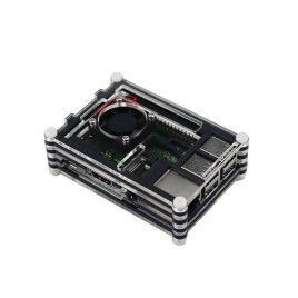 9 Layer Case for RPi 3 with Fan (Black) 