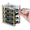 4 Layers Acrylic Cluster Case with Fan & Heatsink for RPi