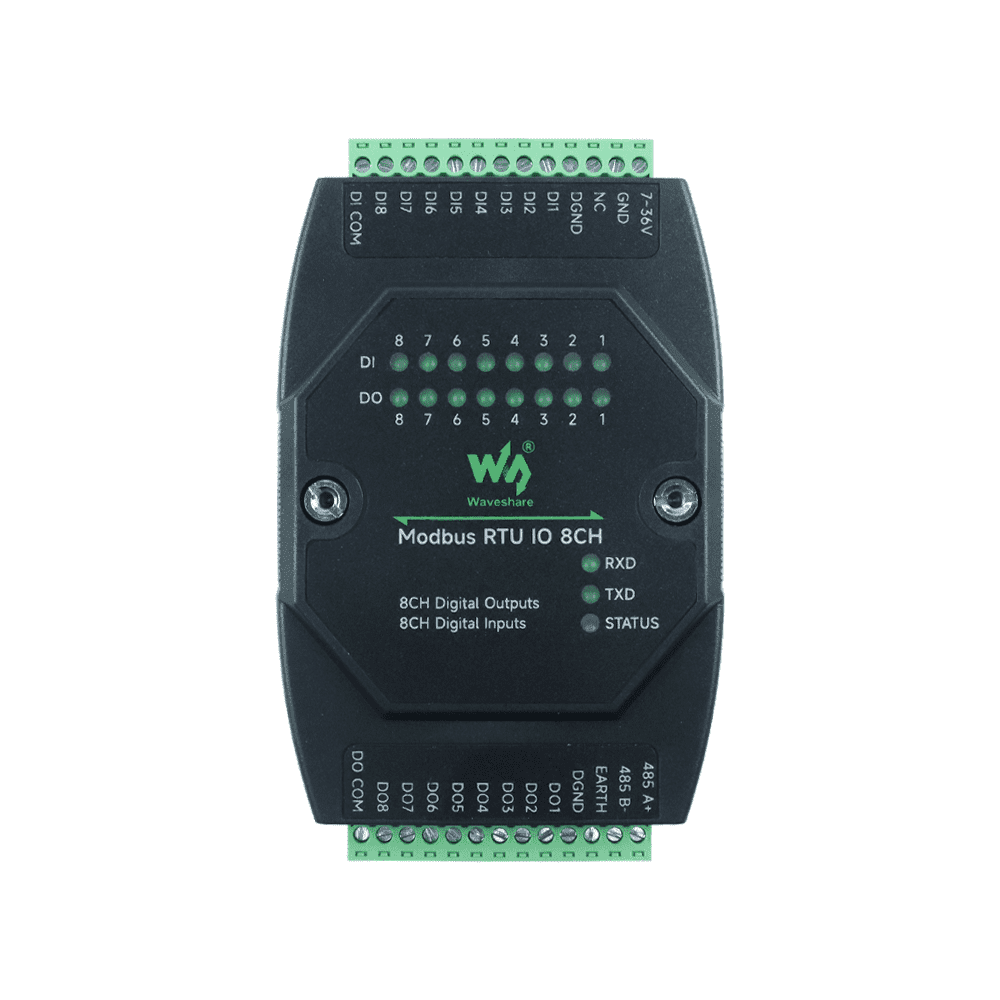 Industrial 8xDI + 8xDO Modbus RTU IO Extender