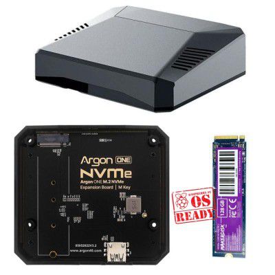 Argon One M.2 Case and NVMe Expansion Base with MakerDisk NVMe 128GB SSD