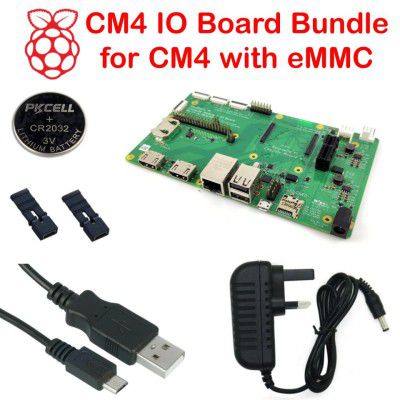 RPi CM4 IO Board Bundle for CM4 with eMMC