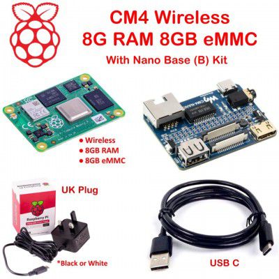Raspberry Pi CM4 Wireless 8G RAM 8GB eMMC with Nano Base B Kit