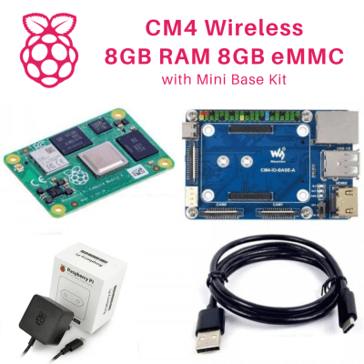 Raspberry Pi CM4 Wireless 8G RAM 8GB eMMC with Mini Base Kit