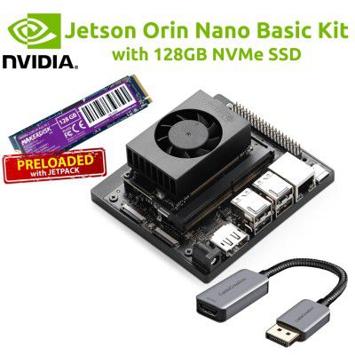 NVIDIA Jetson Orin Nano 8GB Basic Kit 2 - with 128GB NVMe SSD Preloaded JetPack