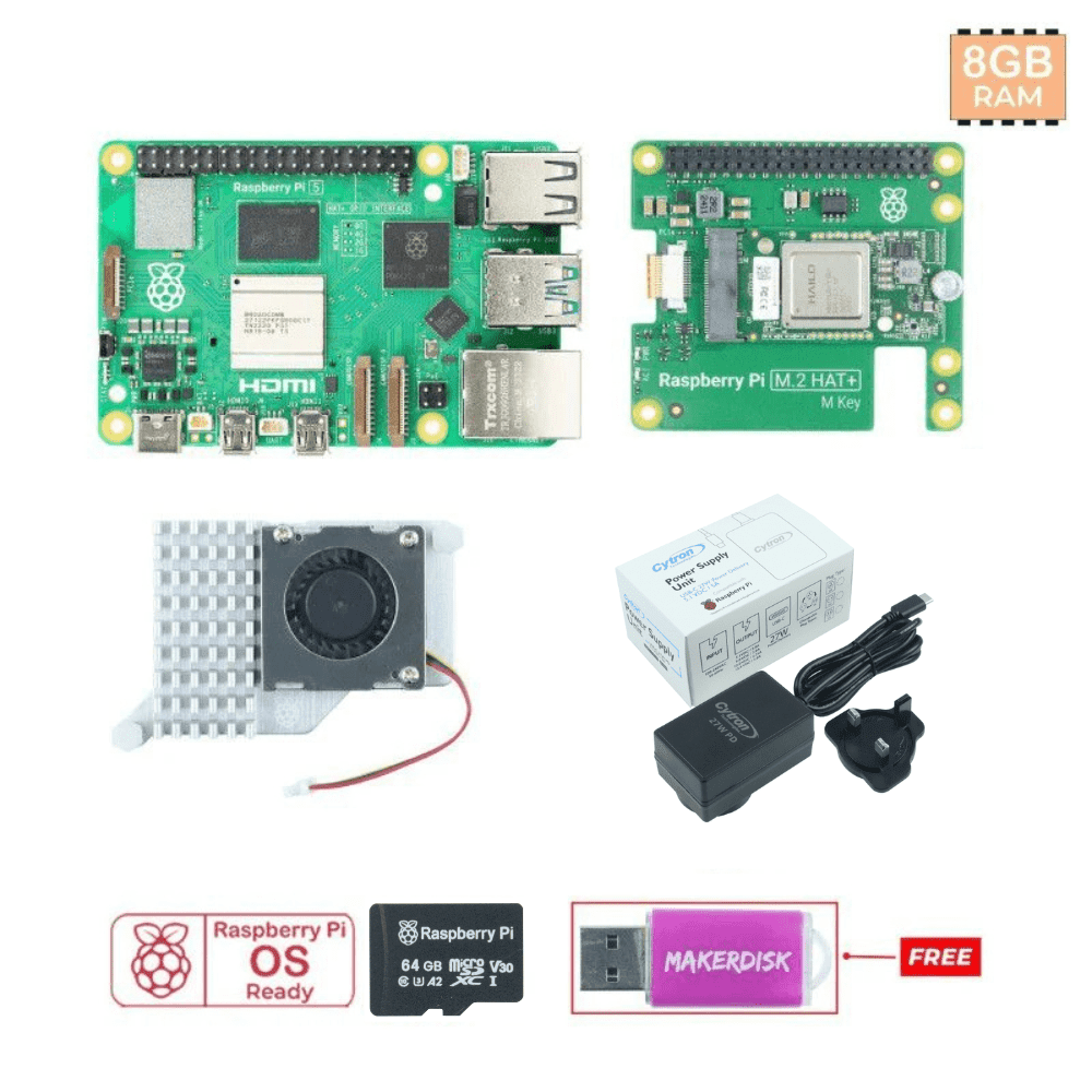 Raspberry Pi AI Kit-13 TOPS AI Power for Raspberry Pi 5 and Bundles