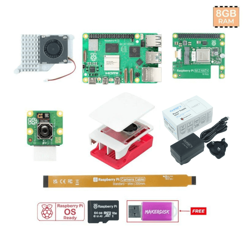Raspberry Pi AI Kit-13 TOPS AI Power for Raspberry Pi 5 and Bundles