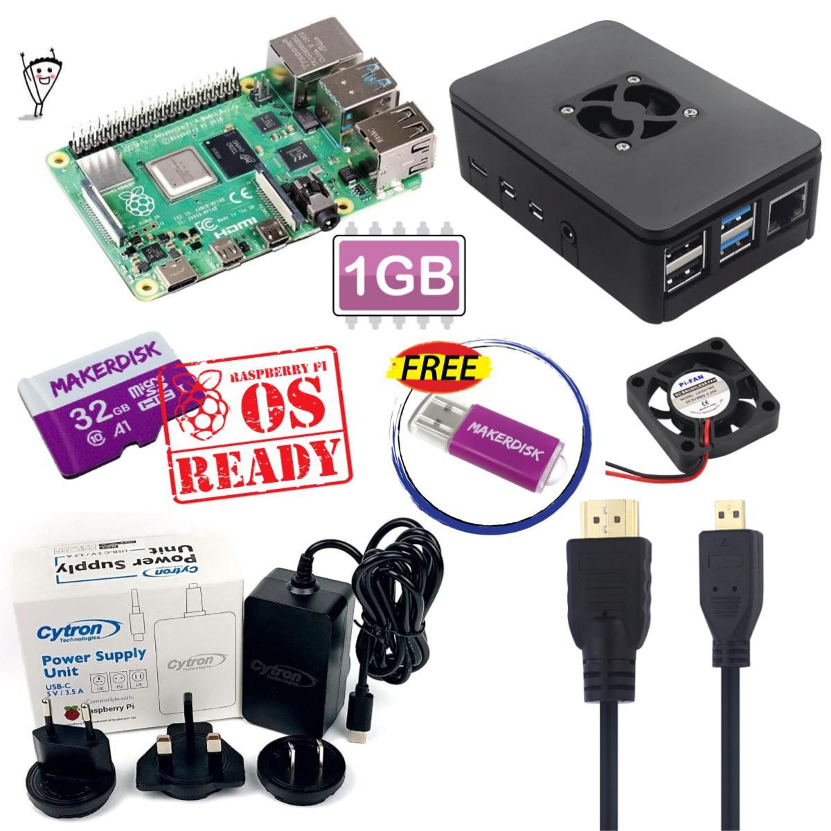 Raspberry Pi 4 Model B 1GB And Kits