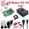 Official Case and Fan (Red-White) Kit with Raspberry Pi 4 Model B 2GB