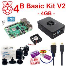 Raspberry Pi 4 Model B 4GB Basic Kit V2 - Universal PSU