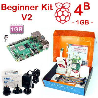 Raspberry Pi 4 Model B 1GB Beginner Kit V2 - Universal PSU