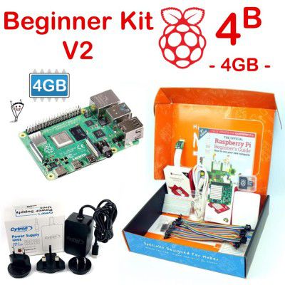 Raspberry Pi 4 Model B 4GB Beginner Kit V2 - Universal PSU