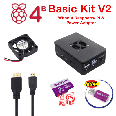 Raspberry Pi 4 Model B Basic Kit V2 w/o RPi & Adapter