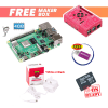 Official Case and Fan (Red-White) Kit with Raspberry Pi 4 Model B 4GB