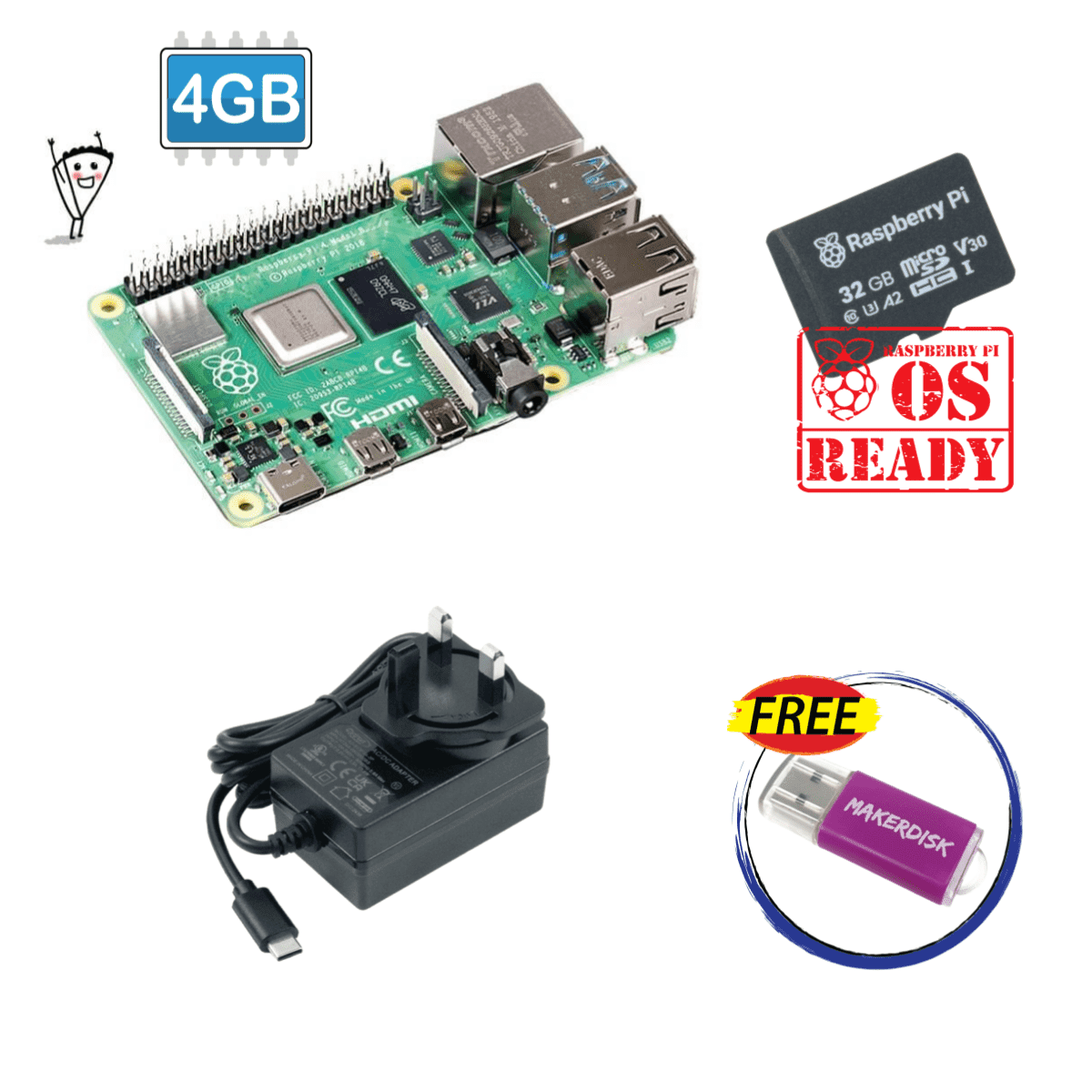 Raspberry Pi 4 Model B 4GB and Kits