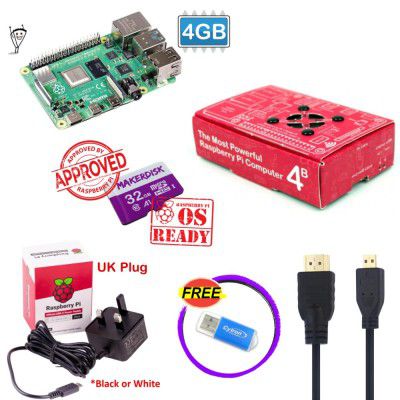 Raspberry Pi 4 Model B 4GB with Maker Box and Cooling Fan kit
