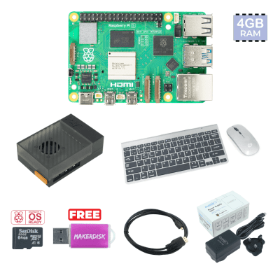 Raspberry Pi 5 4GB Wireless Computer Kit - UK Plug