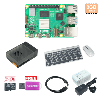 Raspberry Pi 5 8GB Wireless Computer Kit - UK Plug