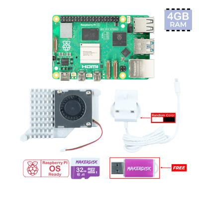 Essential Kit with Raspberry Pi 5 - 4GB RAM (UK Plug)