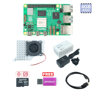 Essential Kit with Raspberry Pi 5 - 4GB RAM (UK Plug)