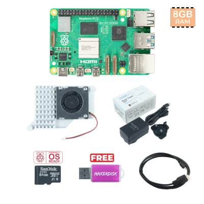 Essential Kit with Raspberry Pi 5 - 8GB RAM (UK Plug)