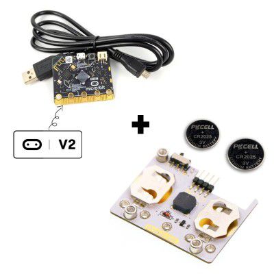 Power:bit with Coin Cell Batteries and micro:bit V2 Go
