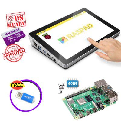 RasPad3 Portable Tablet with Raspberry Pi 4 Model B 4GB Kit - UK Plug