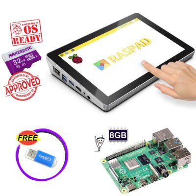 RasPad3 Portable Tablet with Raspberry Pi 4 Model B 8GB Kit - UK Plug