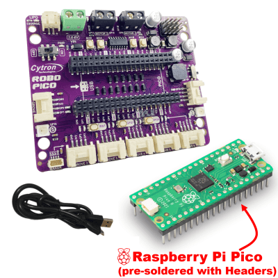 Robo Pico wtih Raspberry Pi Pico with Pre-soldered Headers