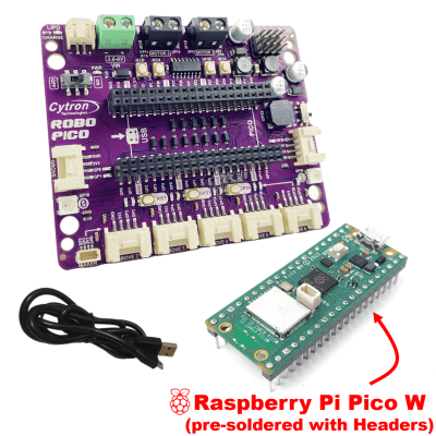 Robo Pico wtih Raspberry Pi Pico W with Pre-soldered Headers
