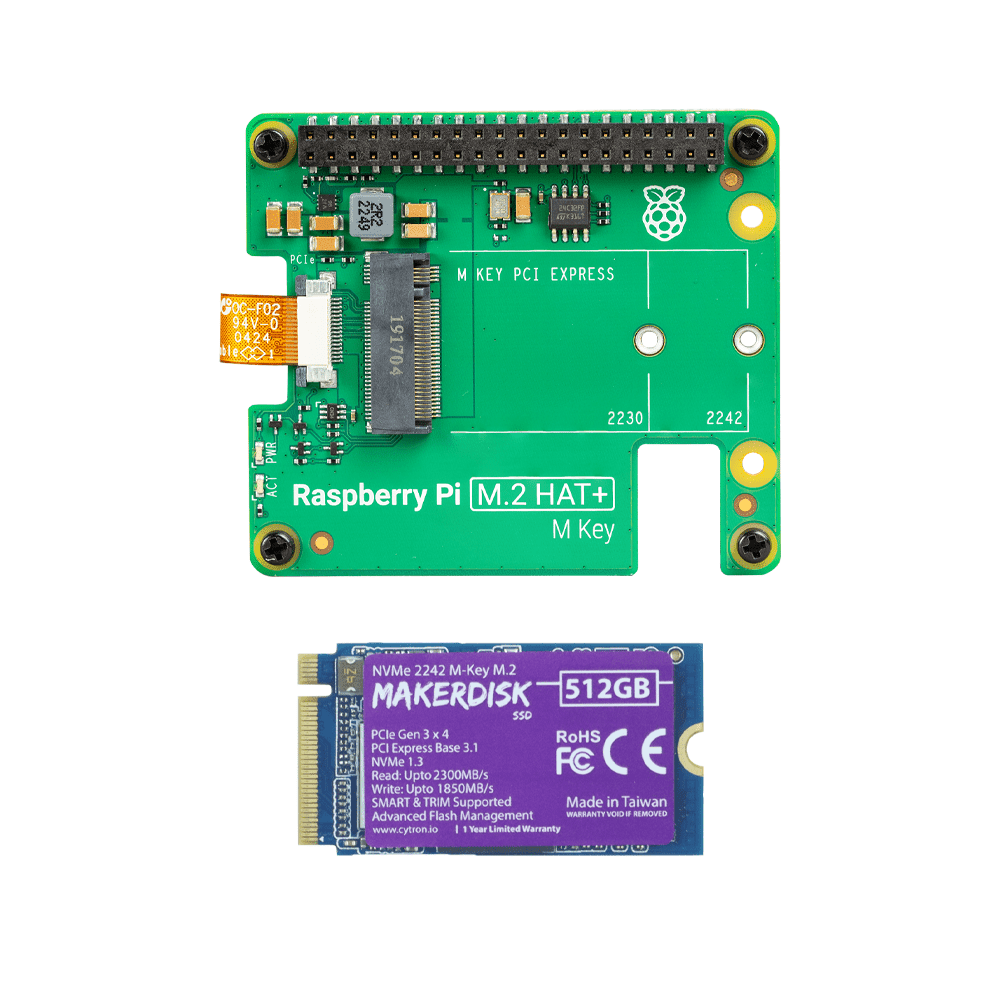 Raspberry Pi M.2 HAT+ with NVMe SSD for Raspberry Pi 5