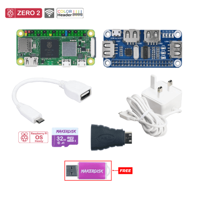 Raspberry Pi Zero 2 WCH Basic Kit with USB HUB
