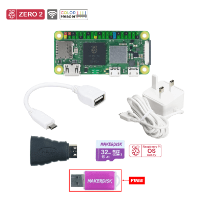 Raspberry Pi Zero 2 WCH Basic Kit  with UK PSU