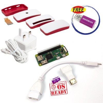 Raspberry Pi Zero WH Basic Kit+Power Adapter+Case