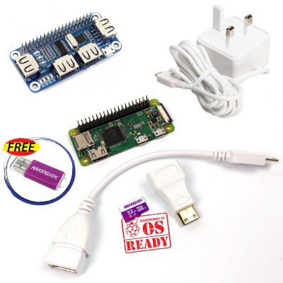 Raspberry Pi Zero WH Basic Kit with USB HUB