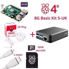 RPi 4B 8G Basic Kit 5-UK Plug(w RPI4B8G)