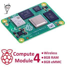 RPi Compute Module 4 - Wireless - 8GB RAM - 8GB eMMC