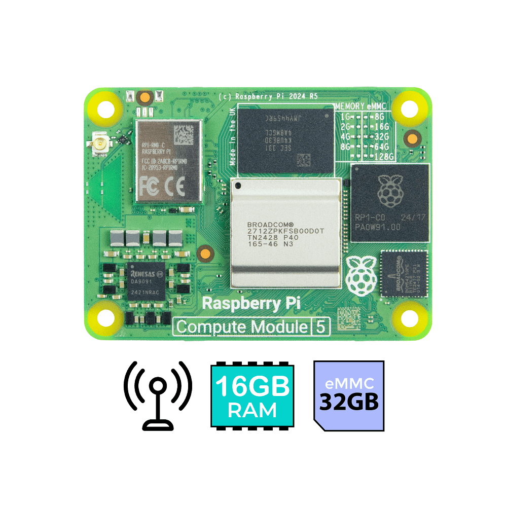 Raspberry Pi Compute Module 5 - Wireless - chọn RAM và eMMC