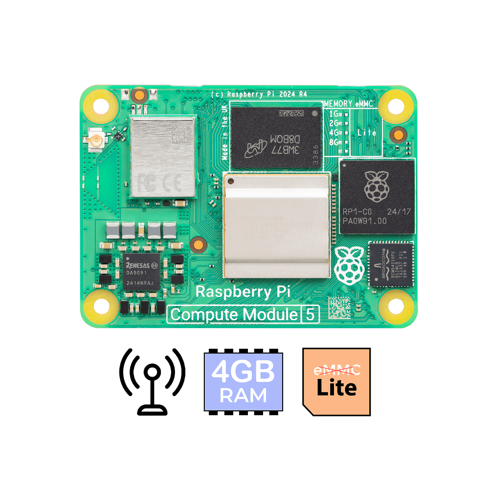 Raspberry Pi Compute Module 5 - Wireless - chọn RAM và eMMC
