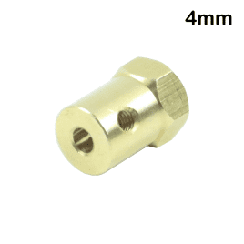 Hex Brass Mini Wheel Coupling (4mm)