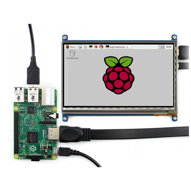 7 pouces Ecran tactile LCD Raspberry Pi, Officiel 800x480 - A2itronic