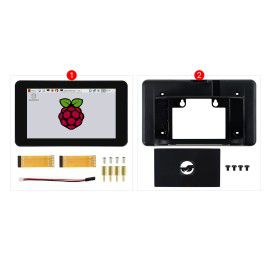 7 Inch DSI Capacitive Touchscreen with Case for RPi 4B