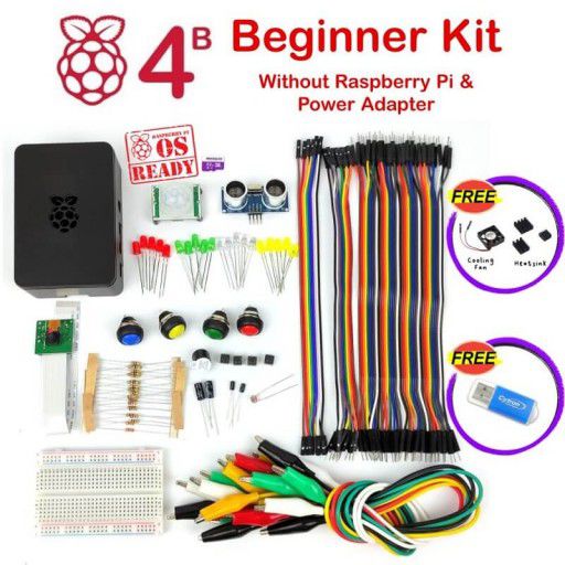 Raspberry Pi 4B Beginner Kit-w/o RPi and Adapter