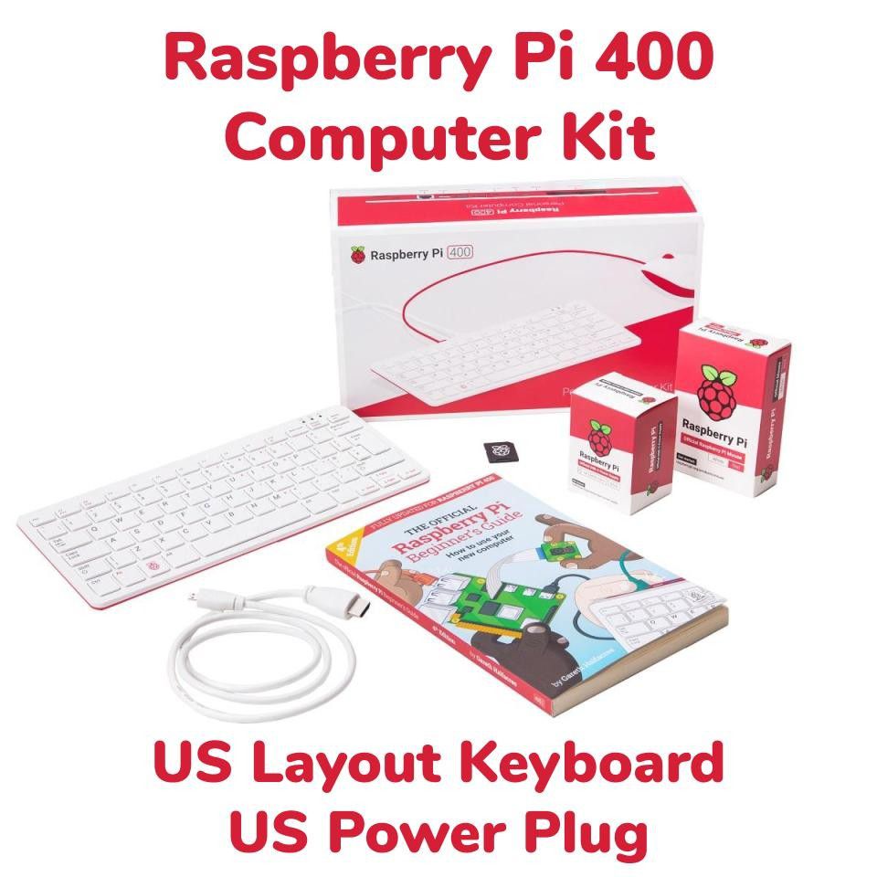 Raspberry Pi 400 Computer Kit Us Layout And Us Power Plug